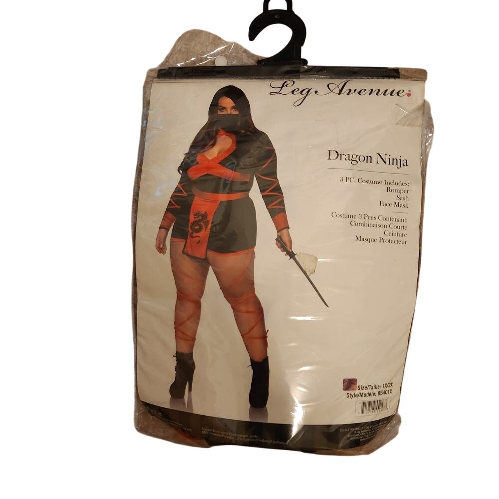 Dragon Ninja Costume by Leg Avenue Size 1x Missing Mask